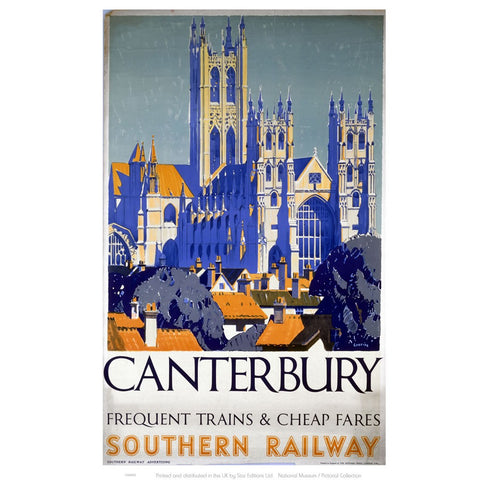 Canterbury Frequent Trains and Cheap Fares 24" x 32" Matte Mounted Print