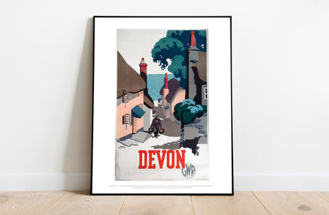 Devon Gwr Old Man Walking Up Street - Premium Art Print