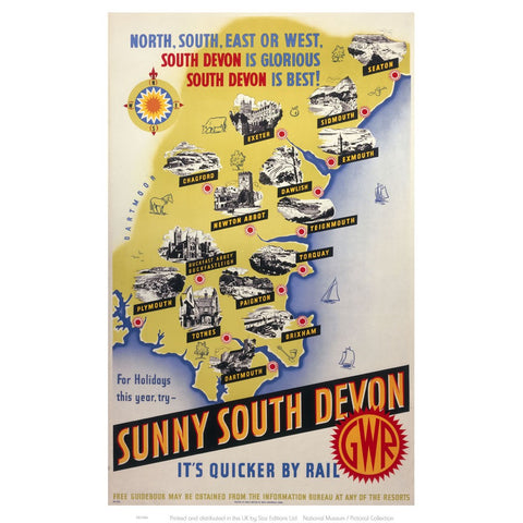 Sunny South Devon 24" x 32" Matte Mounted Print