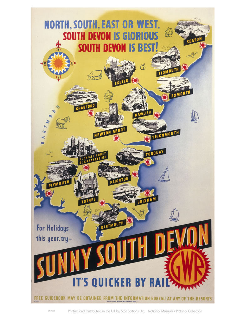 Sunny South Devon 24" x 32" Matte Mounted Print