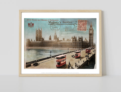 Clock Tower And Houses Of Parliment - Premium Art Print