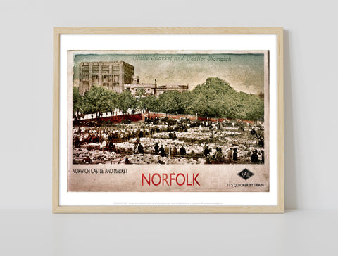 Cattle Market And Castle - Norwich - Premium Art Print