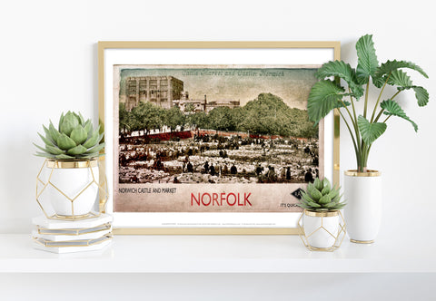 Cattle Market And Castle - Norwich - Premium Art Print