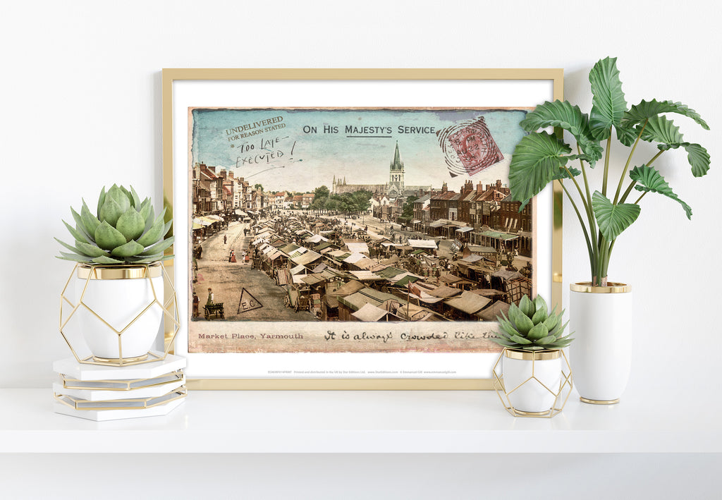 Market Place - Great Yarmouth - 11X14inch Premium Art Print