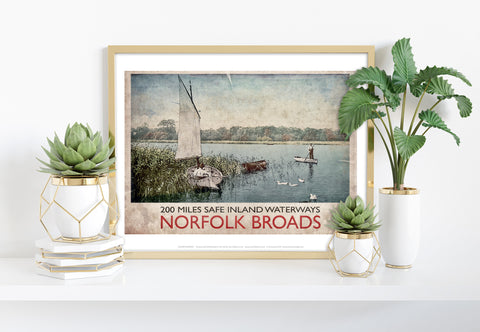 Norfolk Broads - Safe Waterways - 11X14inch Premium Art Print