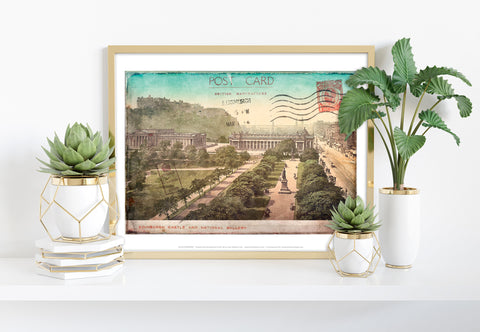 Edinburgh Castle And National Gallery - Premium Art Print