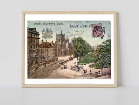 Catherdal And Statue - Bristol - 11X14inch Premium Art Print