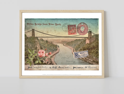 Clifton Suspension Bridge From River Bank -Bristol Art Print
