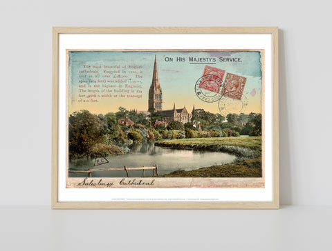 Sailsbury Cathedral In Wiltshire - 11X14inch Premium Art Print