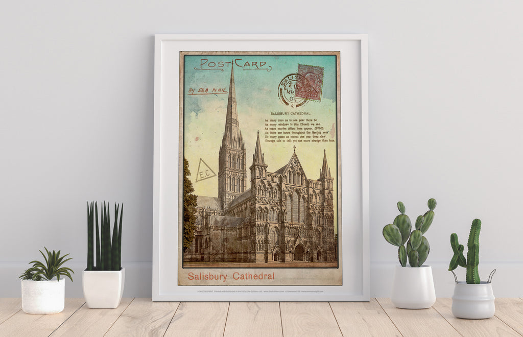 Sailsbury Cathedral - Wiltshire - 11X14inch Premium Art Print