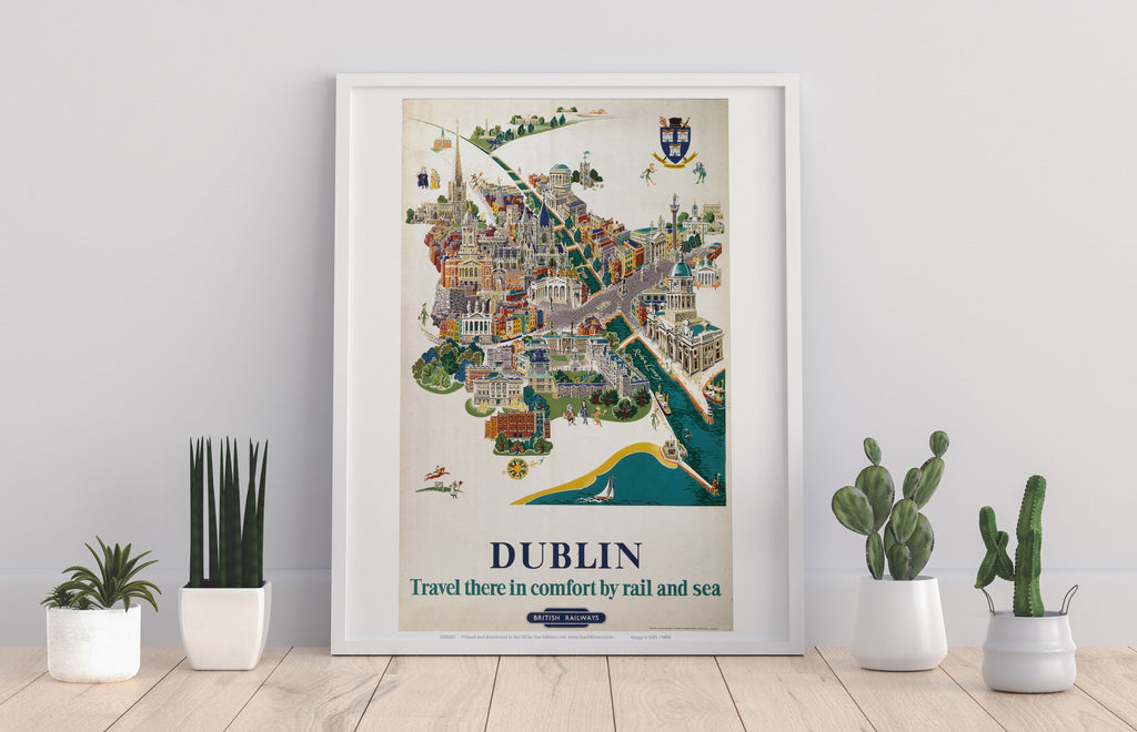 Dublin Map - British Railways - 11X14inch Premium Art Print