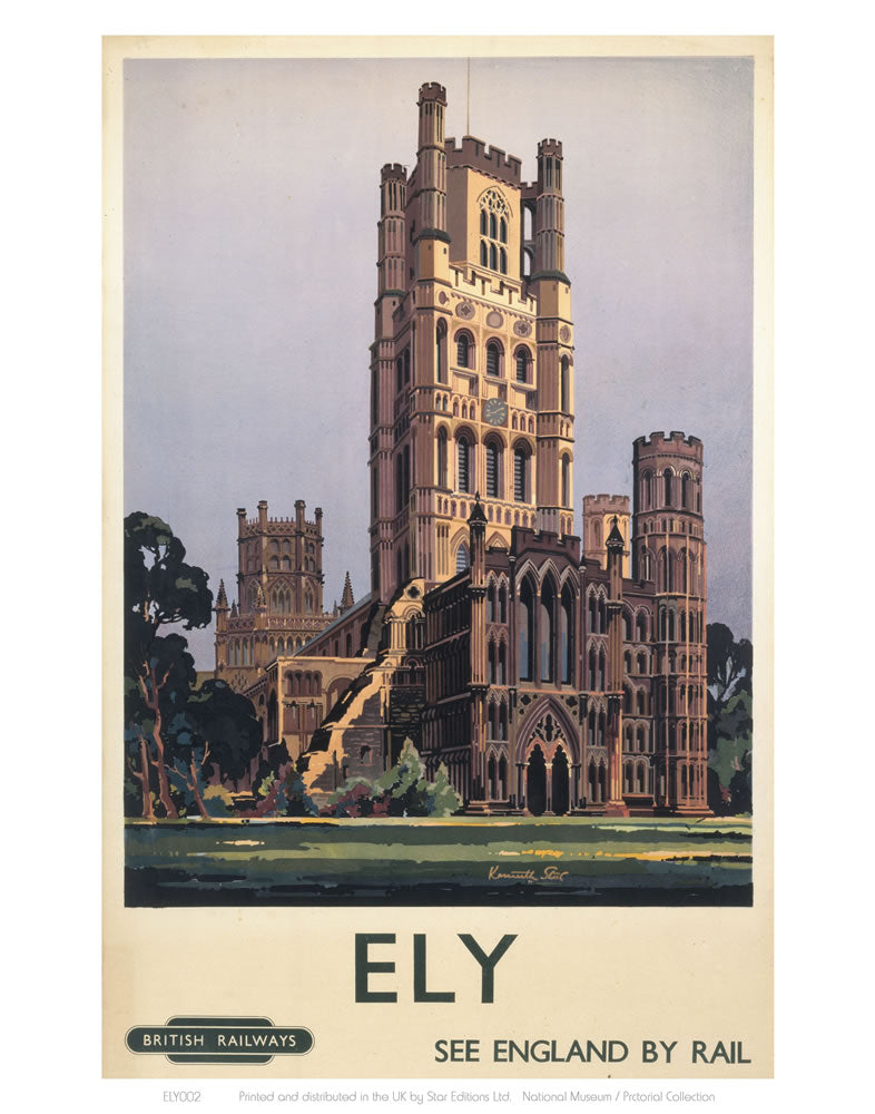 Ely See England by Rail 24" x 32" Matte Mounted Print
