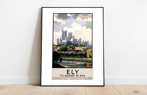 Ely View Of Cathedral Across River - Premium Art Print