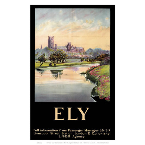 Ely Cathedral Dark Frame 24" x 32" Matte Mounted Print