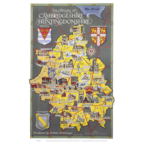 Cambridgeshire and Huntingdonshire 24" x 32" Matte Mounted Print