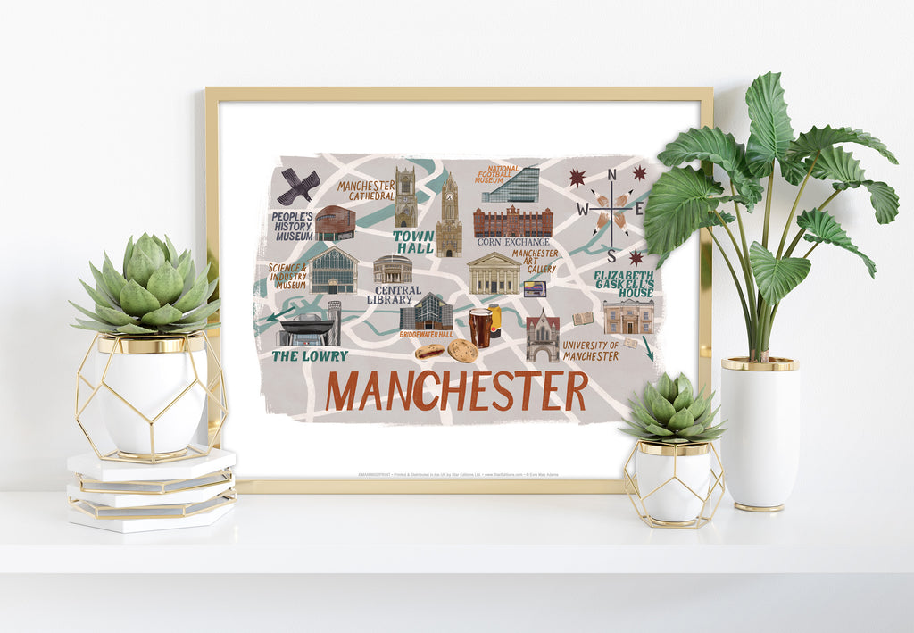 Manchester Landmarks - 11X14inch Premium Art Print