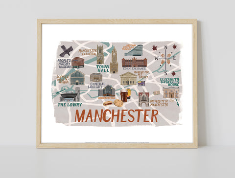 Manchester Landmarks - 11X14inch Premium Art Print