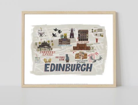 Edinburgh Landmarks - 11X14inch Premium Art Print