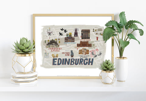 Edinburgh Landmarks - 11X14inch Premium Art Print
