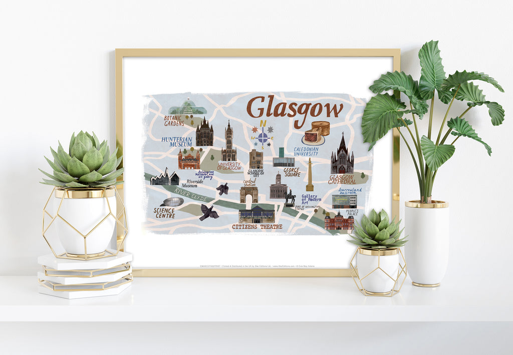 Glasgow Landmarks - 11X14inch Premium Art Print