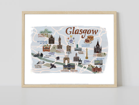 Glasgow Landmarks - 11X14inch Premium Art Print