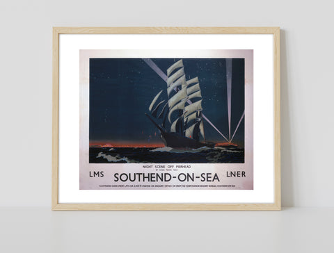 Southend On Sea Night Scene Off Pierhead - 11X14inch Premium Art Print