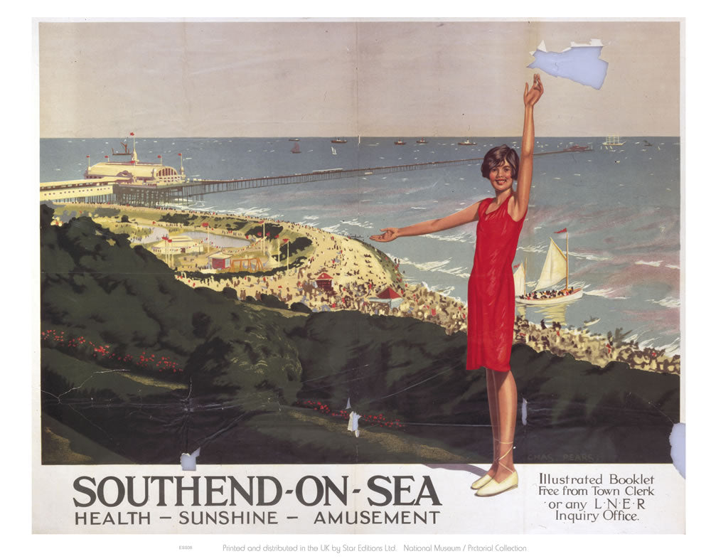 Southend on Sea Health Sunshine Amusement 24" x 32" Matte Mounted Print