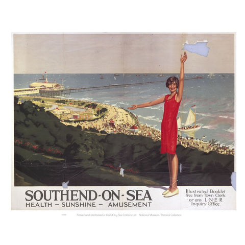 Southend on Sea Health Sunshine Amusement 24" x 32" Matte Mounted Print