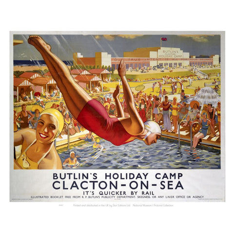 Butlins Clacton 24" x 32" Matte Mounted Print