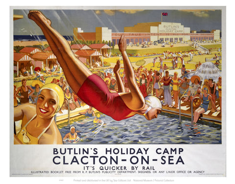 Butlins Clacton 24" x 32" Matte Mounted Print