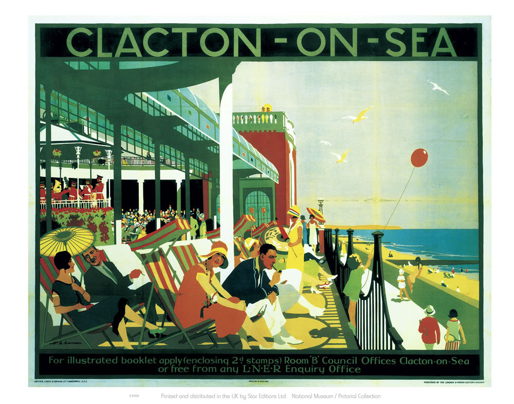 Clacton On Sea Seafront 24" x 32" Matte Mounted Print