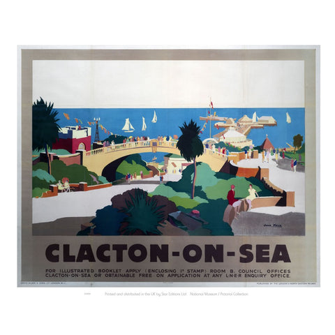 Clacton On Sea Bridge and Pier 24" x 32" Matte Mounted Print