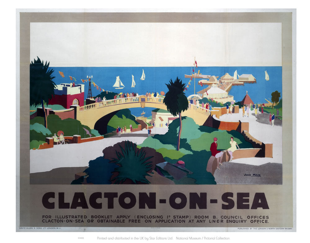 Clacton On Sea Bridge and Pier 24" x 32" Matte Mounted Print