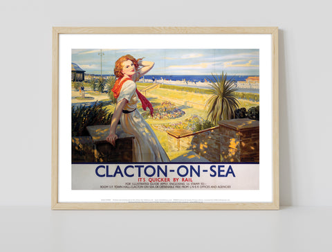 Clacton-On-Sea, Girl With Red Hair White Dress - Art Print
