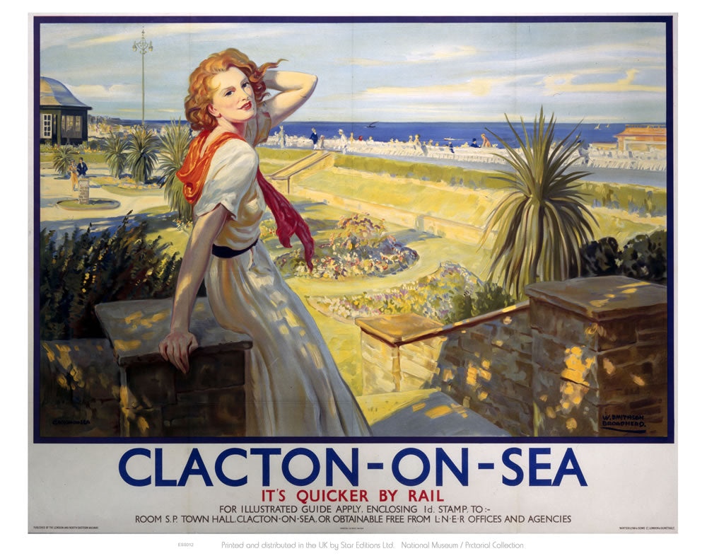 Clacton Girl with Red Hair White Dress 24" x 32" Matte Mounted Print