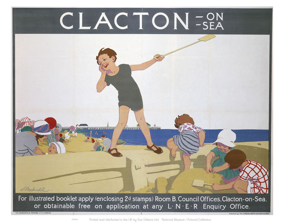 Clacton Kid Playing 24" x 32" Matte Mounted Print