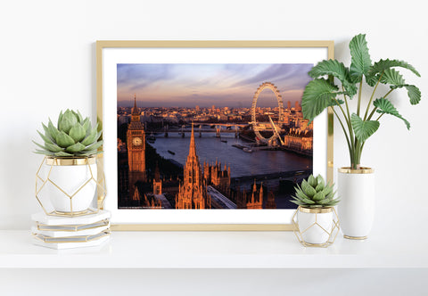 London Eye And Big Ben - 11X14inch Premium Art Print