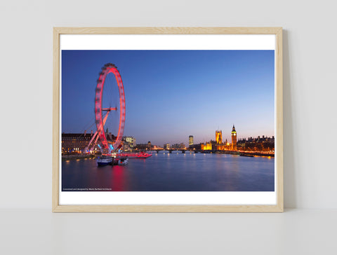 London Eye - Red Time Lapse - 11X14inch Premium Art Print