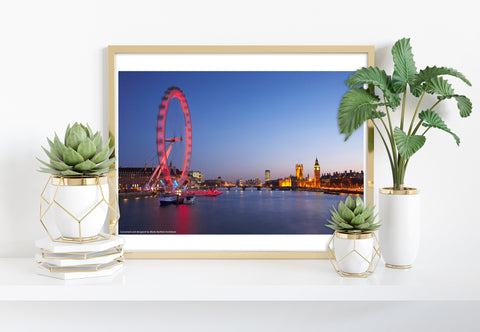 London Eye - Red Time Lapse - 11X14inch Premium Art Print