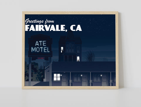 Film Poster - Bates Motel - Night Time - Premium Art Print
