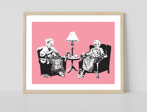 Graffiti Art - Nan's Knitting - 11X14inch Premium Art Print