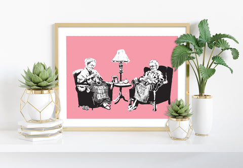 Graffiti Art - Nan's Knitting - 11X14inch Premium Art Print