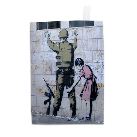 Soldier Searched by a Girl Tea Towel