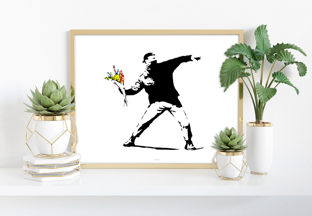 Graffiti Art - Flower Throw - 11X14inch Premium Art Print