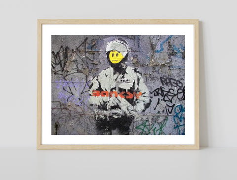 Graffiti Art - Happy Officer - 11X14inch Premium Art Print
