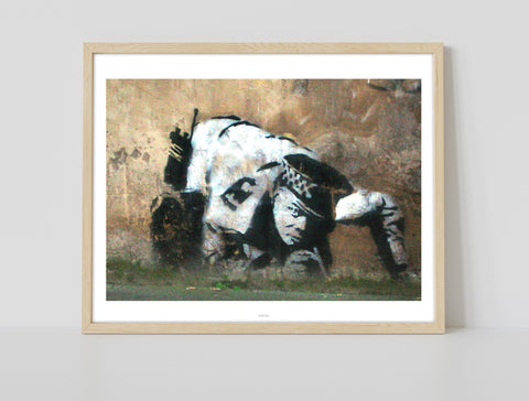 Graffiti Art - Police Line - 11X14inch Premium Art Print