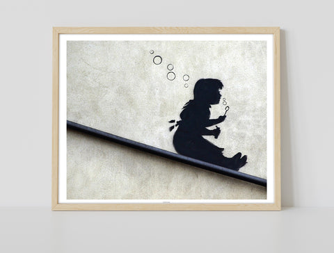 Graffiti Art - Blowing Bubbles - 11X14inch Premium Art Print