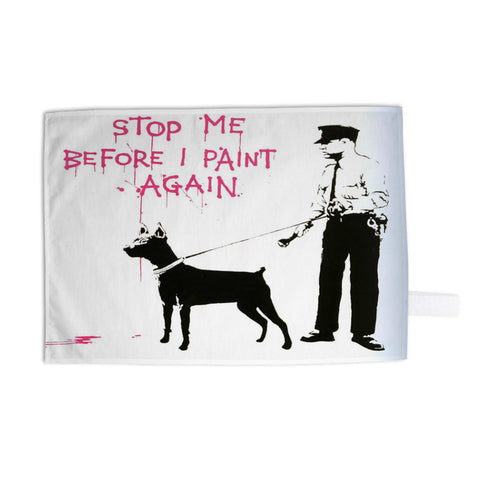Stop me before I paint again Tea Towel