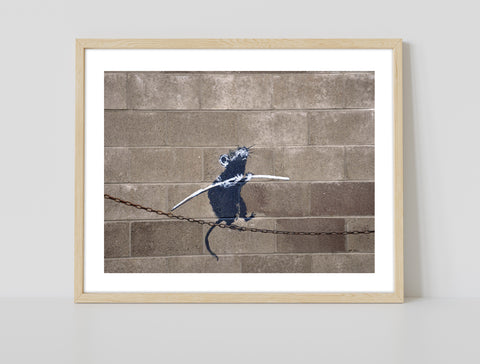 Rat Walking Tight Tope - 11X14inch Premium Art Print