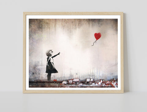 Love Baloon In The Wind - 11X14inch Premium Art Print